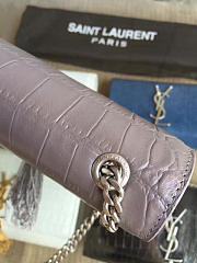 YSL Monogram Kate Silver Tassel In Embossed Crocodile Shiny Leather 5038 - 3