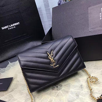 YSL Monogram College Black Gold 5066