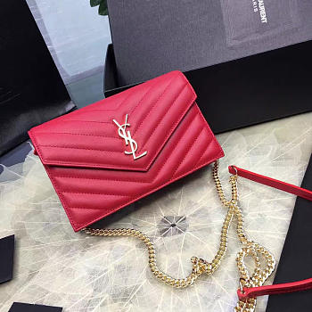 YSL Gold Monogram College Red 5072