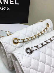 Chanel Calfskin Leather Flap Bag Gold White 25cm - 5