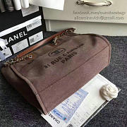 Chanel Canvas And Sequins Cubano Trip Deauville Shopping Bag Brown A66941 VS01172 - 6