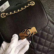 Chanel Grained Calfskin Gold-Tone Metal Backpack Black A93749 VS08053 - 6