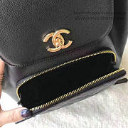 Chanel Grained Calfskin Gold-Tone Metal Backpack Black A93748 VS00467 - 5