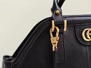 gucci re(belle) suede medium top handle bag ‎516459 black CohotBag 2018 - 5