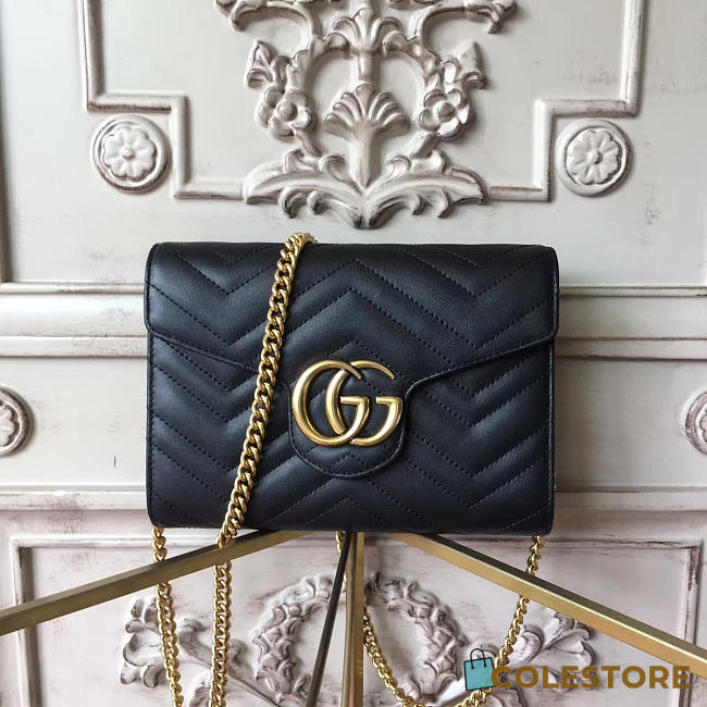 Gucci GG Mermont Wallet Chain In Black 20x4x14.5 cm - 1