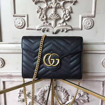 Gucci GG Mermont Wallet Chain In Black 20x4x14.5 cm