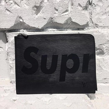 Louis Vuitton Supreme Pochette Jour Clutch Black M64574  