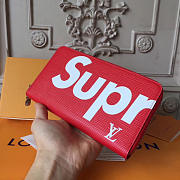 Louis Vuitton Superme Zip Wallet Red  - 5