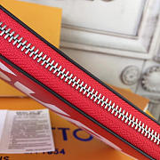 Louis Vuitton Superme Zip Wallet Red  - 4