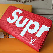 Louis Vuitton Superme Zip Wallet Red  - 2