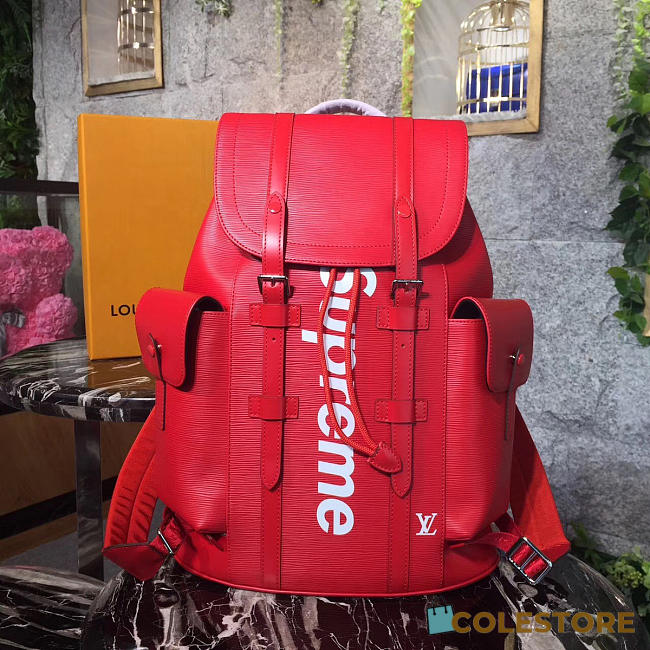 Louis Vuitton Supreme Backpack  Red Water Ripple M41709 - 1