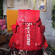 Louis Vuitton Supreme Backpack  Red Water Ripple M41709 - 6