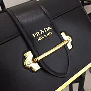 Prada Cahier Leather Shoulder Bag 1BD045 In Black - 4