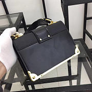 Prada Cahier Leather Shoulder Bag 1BD045 In Black - 6