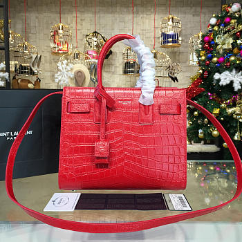 YSL Monogram Kate Crocodile Embossed Shiny Leather 4737