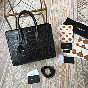 YSL Sac De Jour Crocodile Embossed Leather Black 4919 - 1