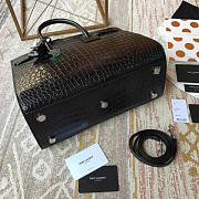 YSL Sac De Jour Crocodile Embossed Leather Black 4919 - 6