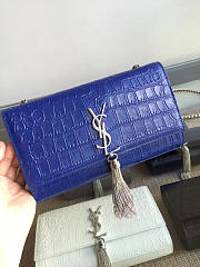 YSL Monogram Kate Gold Tassel In Embossed Crocodile Shiny Leather 5041 - 6