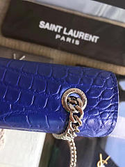 YSL Monogram Kate Gold Tassel In Embossed Crocodile Shiny Leather 5041 - 5