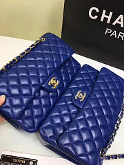 Chanel Lambskin Leather Flap Bag Gold/Silver Blue 25cm - 3