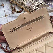Chanel Lambskin Mini Chain Wallet Beigea 81024 VS 01851 - 5