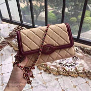Chanel Lambskin Mini Chain Wallet Beigea 81024 VS 01851 - 2