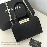 Chanel Small Label Click Leather Shopping Bag Black A93731 VS02581 - 2