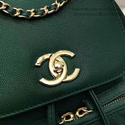 Chanel Grained Calfskin Gold-Tone Metal Backpack Green A93748 VS03992 - 3