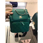 Chanel Grained Calfskin Gold-Tone Metal Backpack Green A93748 VS03992 - 2