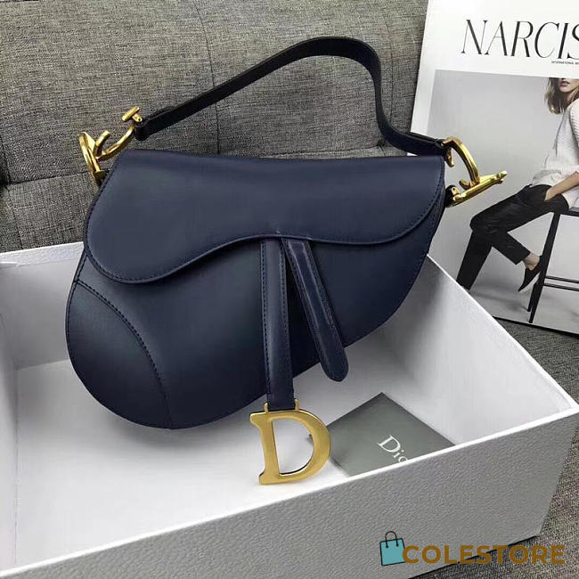 Dior Saddle Bag Original Leather Blue M0446 - 1