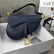 Dior Saddle Bag Original Leather Blue M0446 - 1