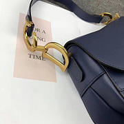 Dior Saddle Bag Original Leather Blue M0446 - 6