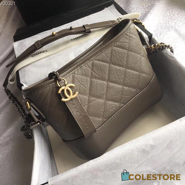 Chanel's Gabrielle Hobo Bag Dark Gray  - 1