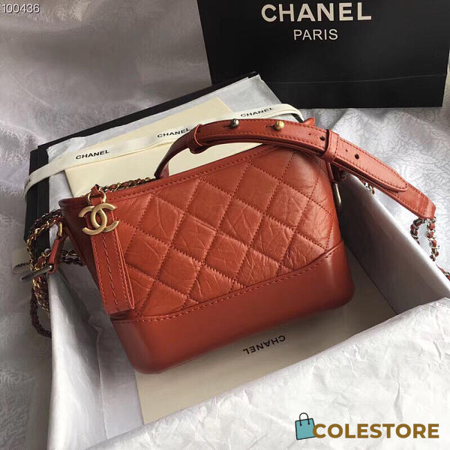 Chanel's Gabrielle Small Hobo Bag Orange  - 1