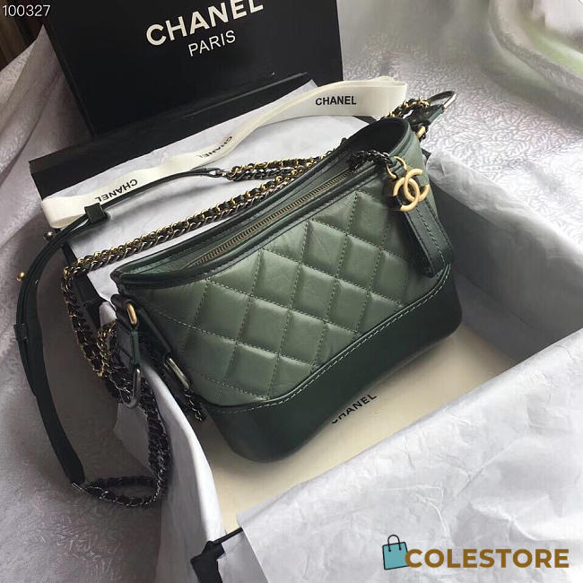 Chanel's Gabrielle Small Hobo Bag Green  - 1