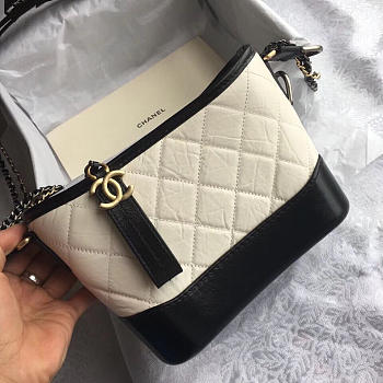 Chanel's Gabrielle Small Hobo Bag White Spell Black