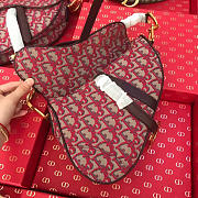Dior Women Saddle Bag In Red Canvas M0446 - 2
