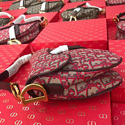 Dior Women Saddle Bag In Red Canvas M0446 - 4
