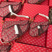 Dior Women Saddle Bag In Red Canvas M0446 - 6