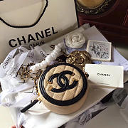 Chanel Cc Filigree Grained Round Clutch With Chain Bag Beige - 1