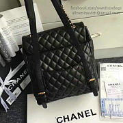 Chanel Quilted Lambskin Backpack Black Gold Hardware Medium  - 2