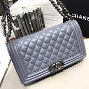 Chanel Sheepskin Classic Diamond Burst Grey Silver Hardware  - 6