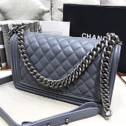 Chanel Sheepskin Classic Diamond Burst Grey Silver Hardware  - 3