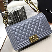 Chanel Sheepskin Classic Diamond Burst Gray Gold Hardware  - 2