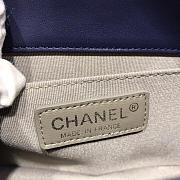 Chanel Sheepskin Classic Diamond Burst Dark Blue Silver Hardware  - 2