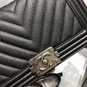 Chanel Original Quality 67086 Large V Fine Ball Black Silver Hardware - 3