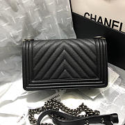 Chanel Original Quality 67086 Large V Fine Ball Black Silver Hardware - 4