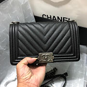 Chanel Original Quality 67086 Large V Fine Ball Black Silver Hardware - 6