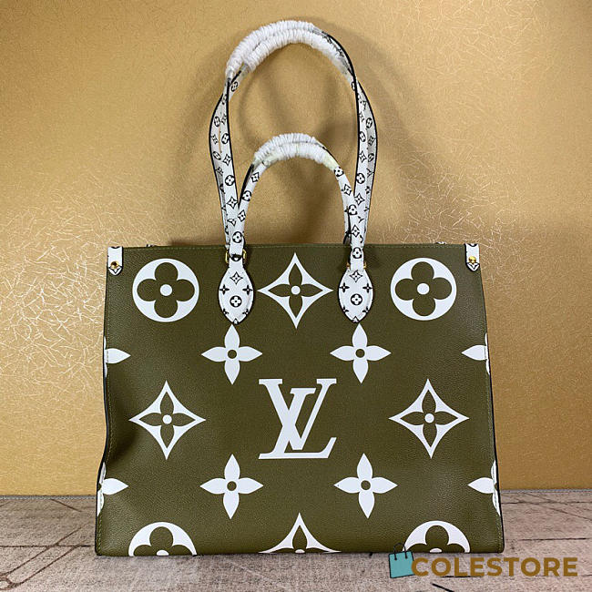 Louis Vuitton Onthego Hand Bag Green Plus White M44570 - 1