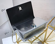 Dior Metallic Plaid Plaid Pattern Calf Leather Clamshell Tote Silver - 6